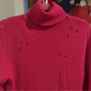 Hot pink sweater dress